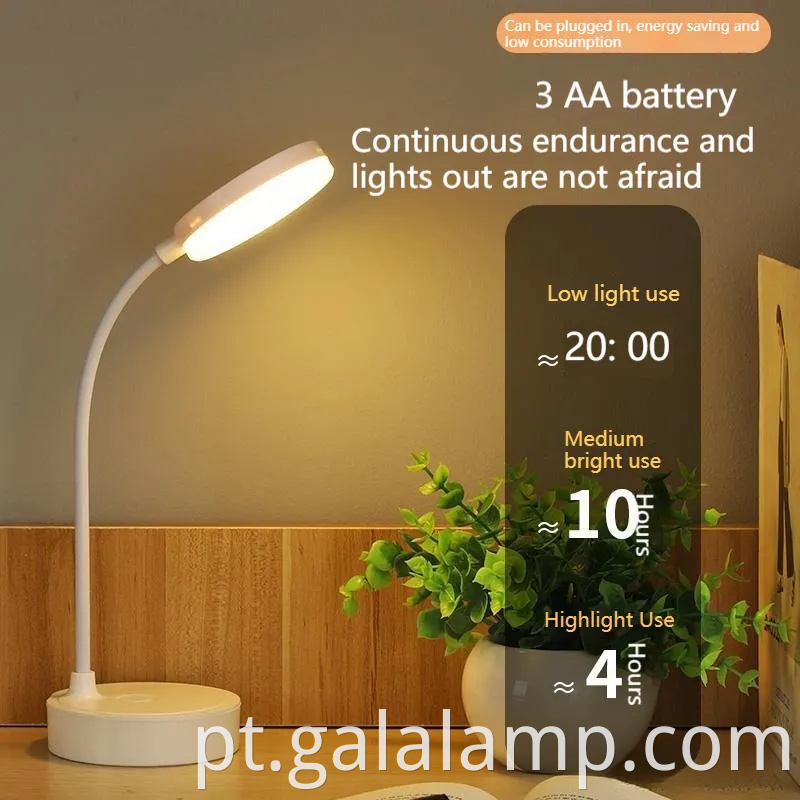 Energy-Eficiente 3*AA Bateria LED Table Lamp para estudo e leitura